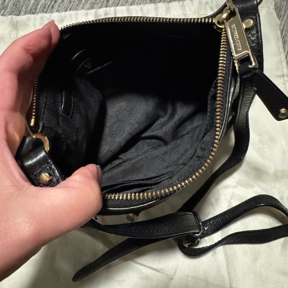 Michael Kors Black Crossbody Bag with Gold Accents - Picture 6 of 10